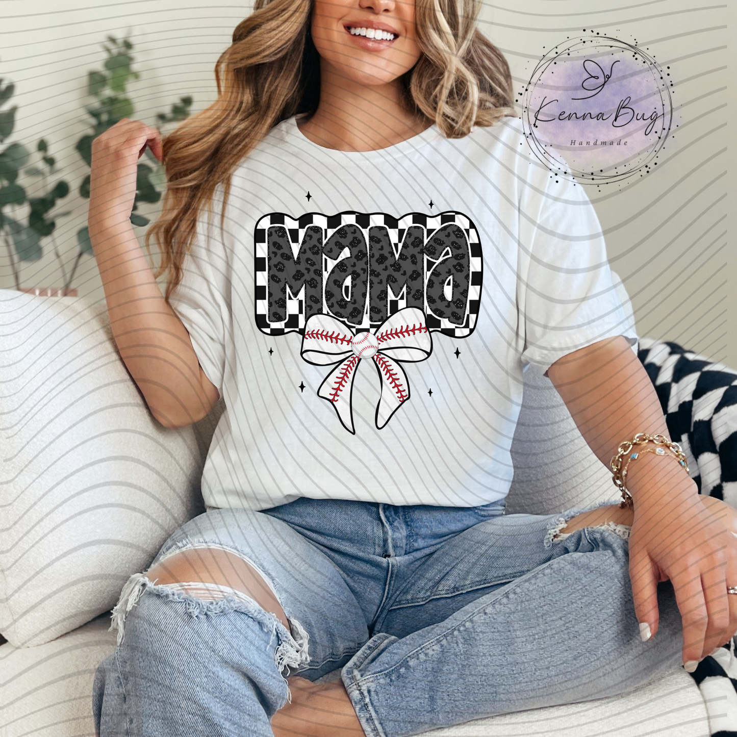 Baseball Mama, Bow, Sports, DTF Transfer, Ready to Press, Shirt Transfer, Heat Transfer, Direct to film Transfer