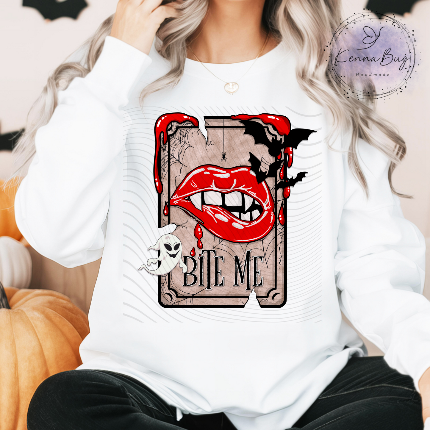 Bite Me, Vampire, Blood, Bat, Horror, Halloween, DTF Transfer, Ready to Press, Shirt Transfer, Heat Transfer, Direct to film Transfer