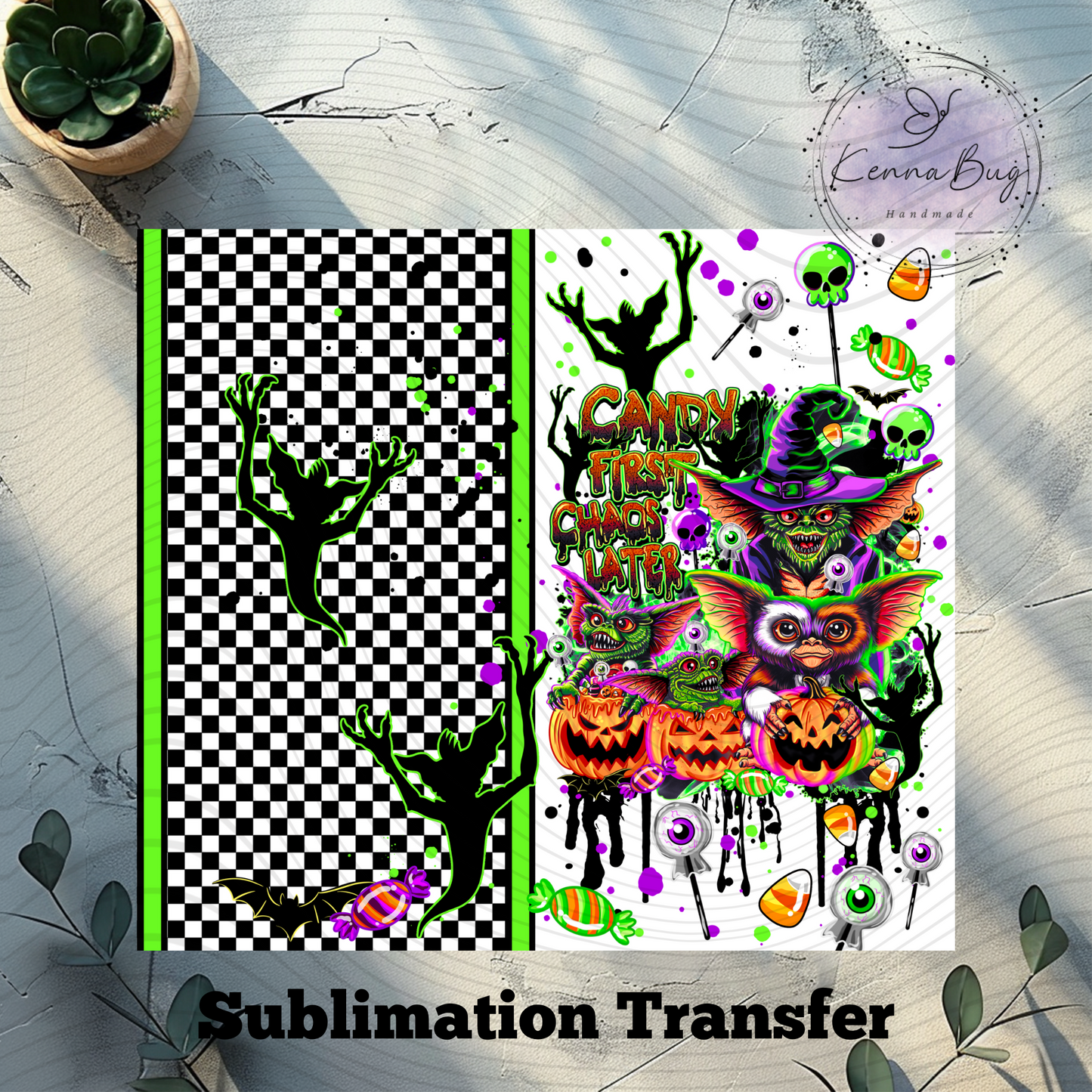 Candy First, Halloween, Sublimation Tumbler Transfer, 20 oz Tumbler Wrap, Ready to press, Heat Transfer, Sublimation Cup Wrap