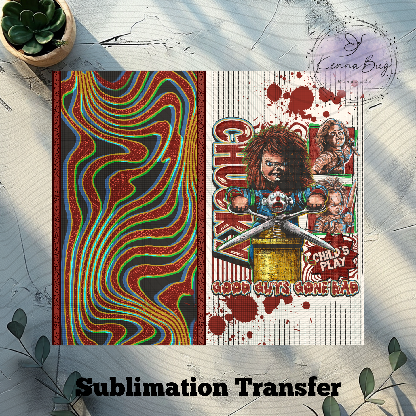 Chucky, Horror Movie, Sublimation Tumbler Transfer, 20 oz Tumbler Wrap, Ready to press, Heat Transfer, Sublimation Cup Wrap
