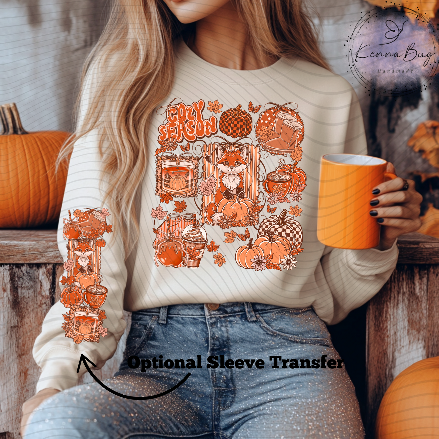 Cozy Season, Fox, Fall Leaves, Pumpkins, DTF Transfer, Ready to Press, Shirt Transfer, Heat Transfer, Direct to film Transfer