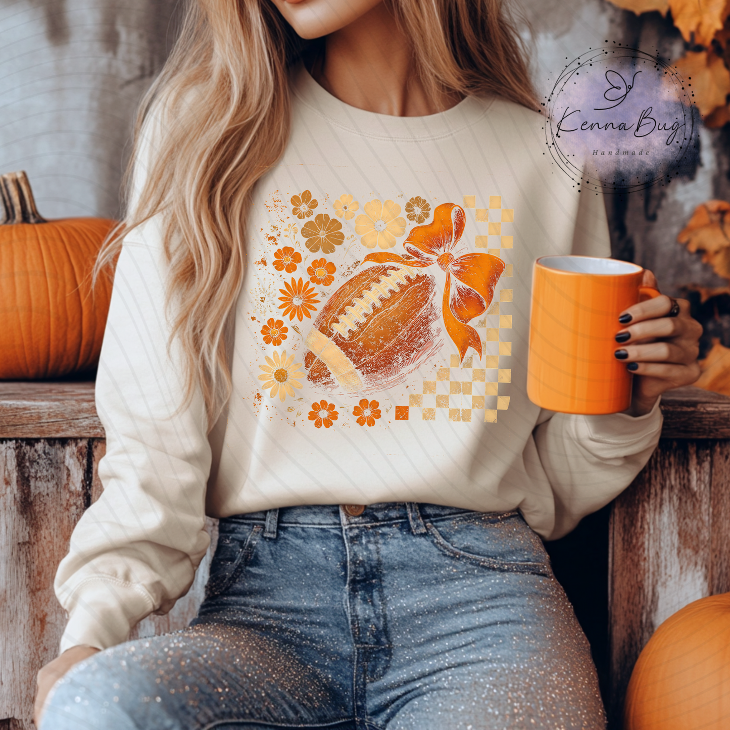 Fall, Football, Retro, Floral, DTF Transfer, Ready to Press, Shirt Transfer, Heat Transfer, Direct to film Transfer