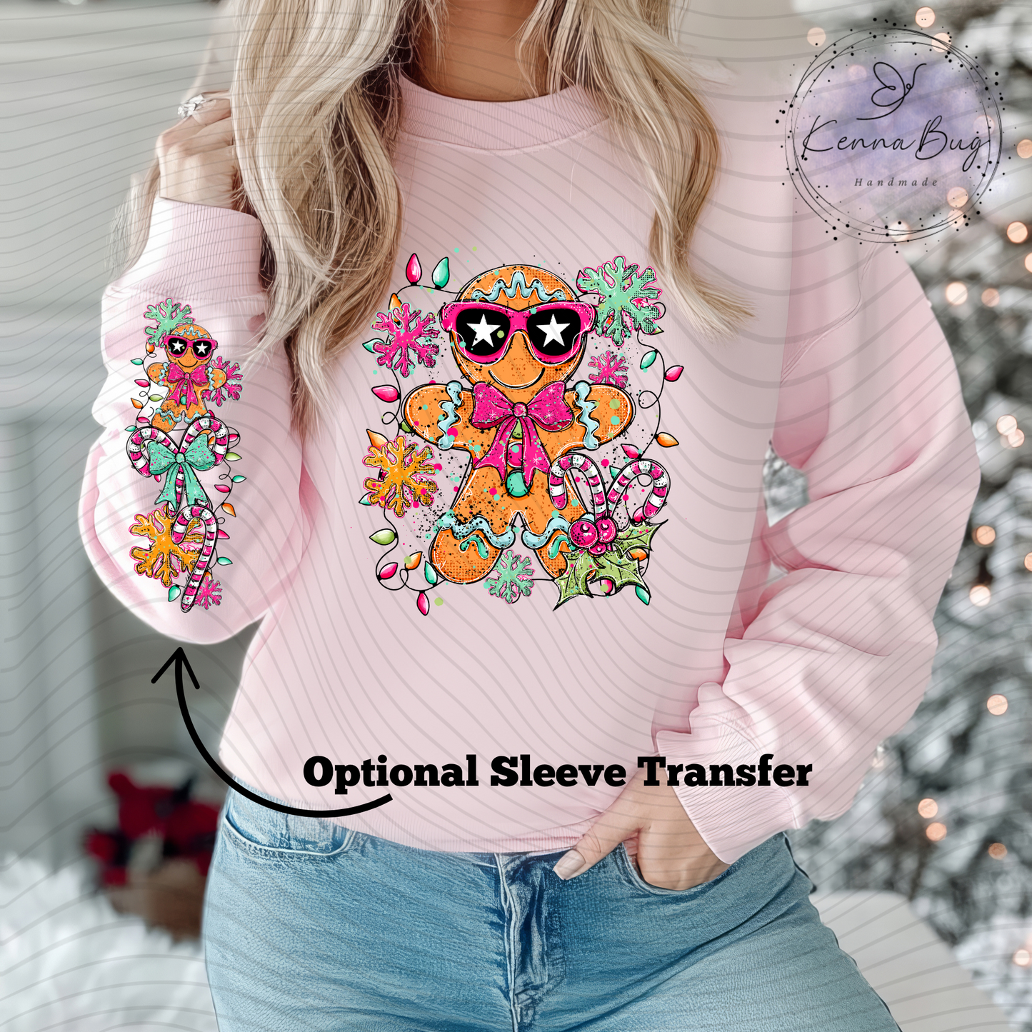 Gingerbread Doodle, Christmas, DTF Transfer, Ready to Press, Shirt Transfer, Heat Transfer, Direct to film Transfer