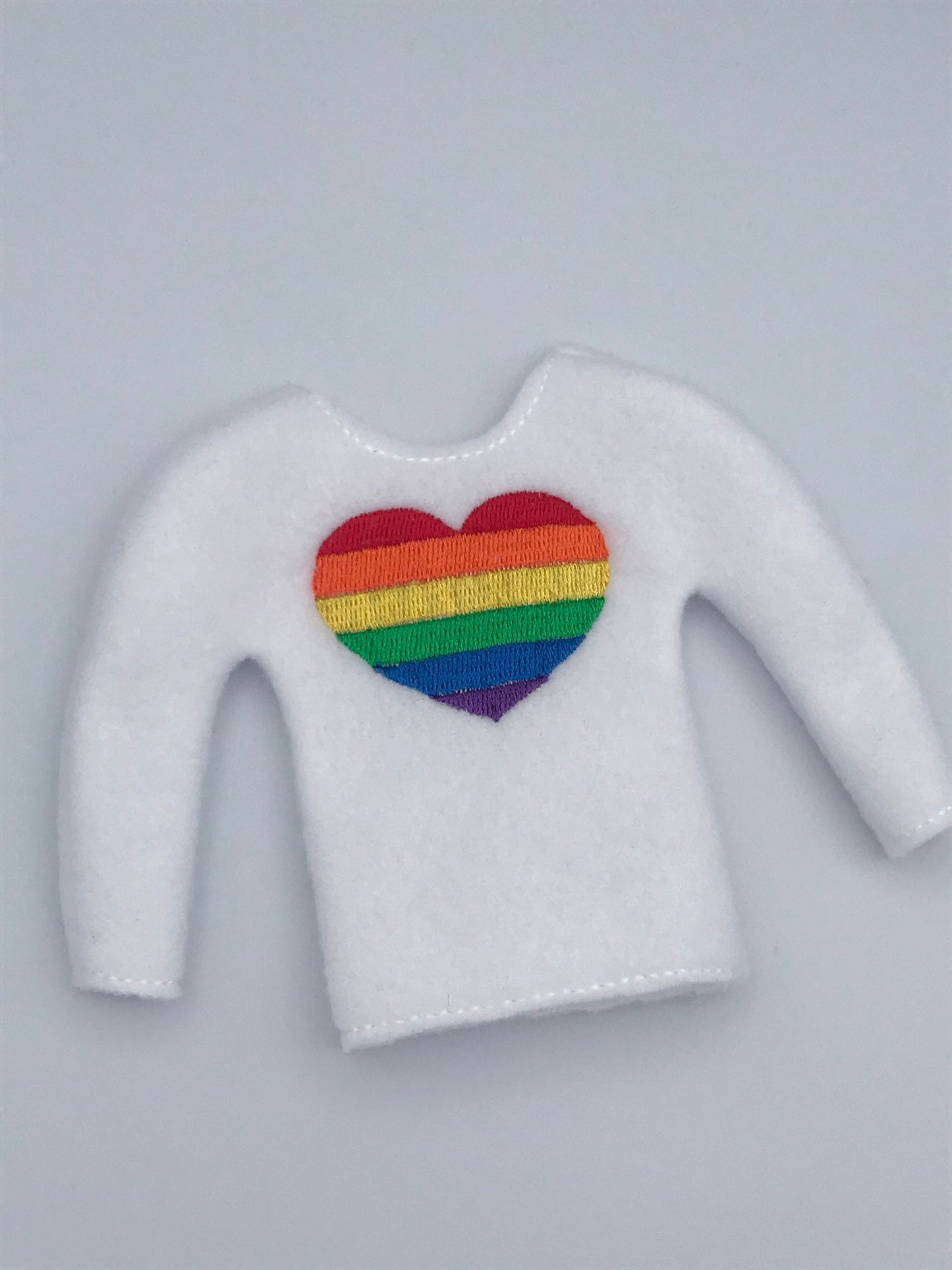Gay Pride, Rainbow, Pride Flag, Heart, Elf Sweater, Christmas Elf, Elf Costume, Elf Clothes, Elf Shirt, Elves, Doll Clothes