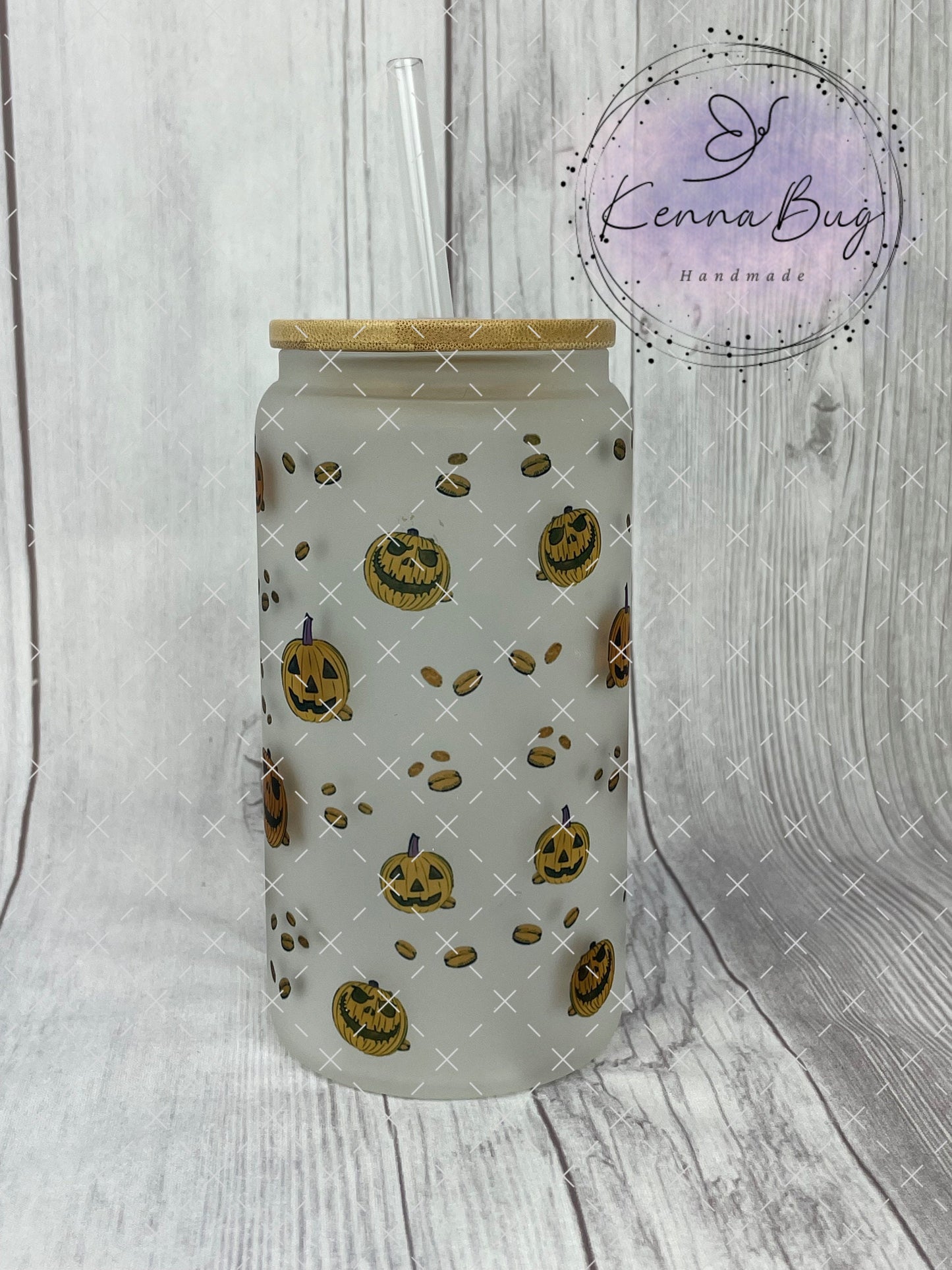 Dead Inside but Caffeinated, 16oz Frosted Libbey Can Cup, Halloween, Pumpkins, Skeleton, Sublimation, Gift, Glass Tumbler, Iced Coffee Cup