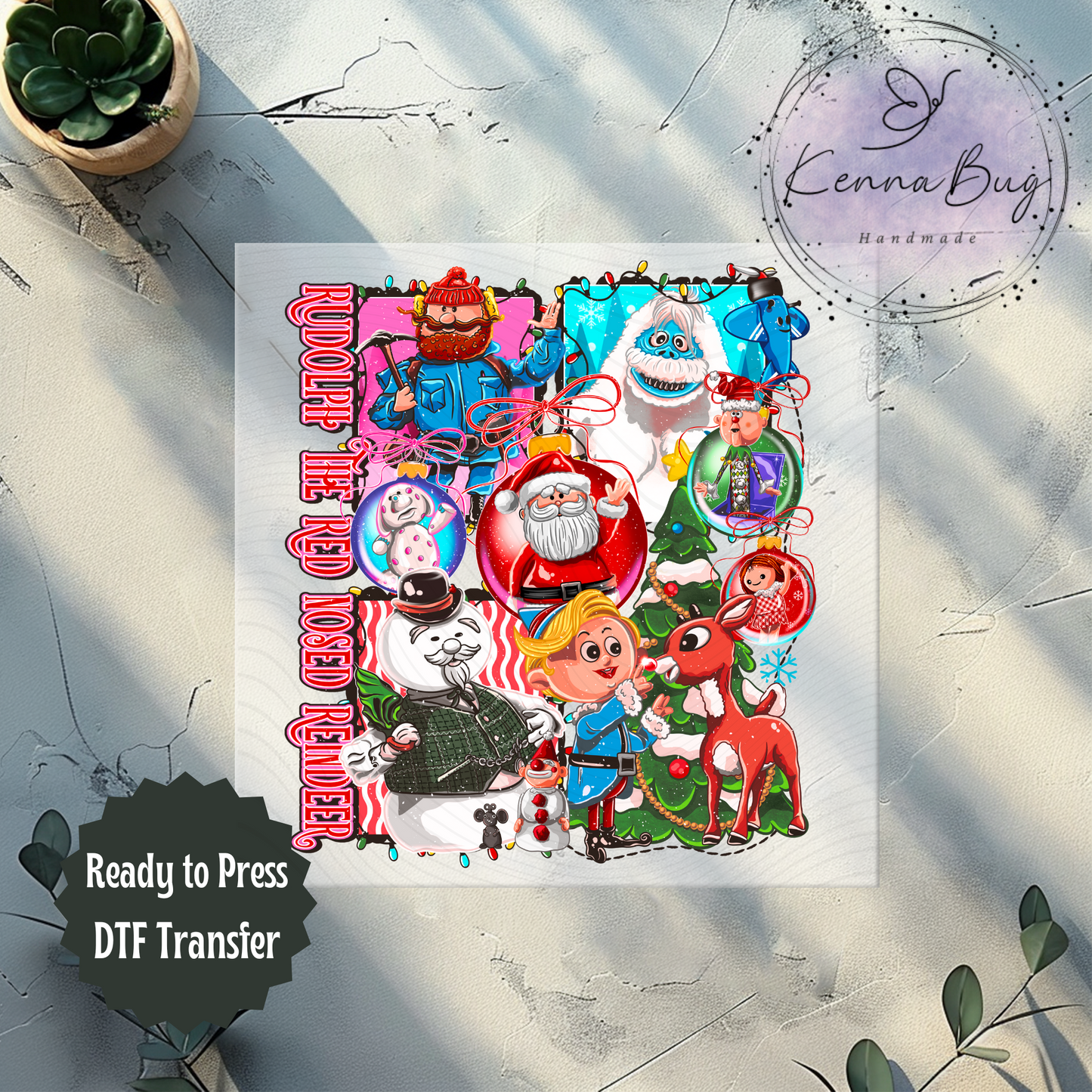 Rudolph, Classic Christmas Movie, Reindeer, Santa, DTF Transfer, Ready to Press, Shirt Transfer, Heat Transfer, Direct to film Transfer