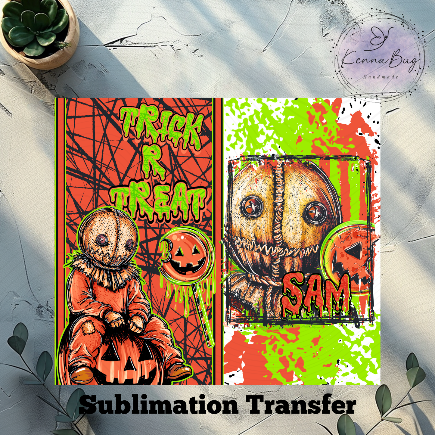 Halloween Sam, Horror Movie, Sublimation Tumbler Transfer, 20 oz Tumbler Wrap, Ready to press, Heat Transfer, Sublimation Cup Wrap