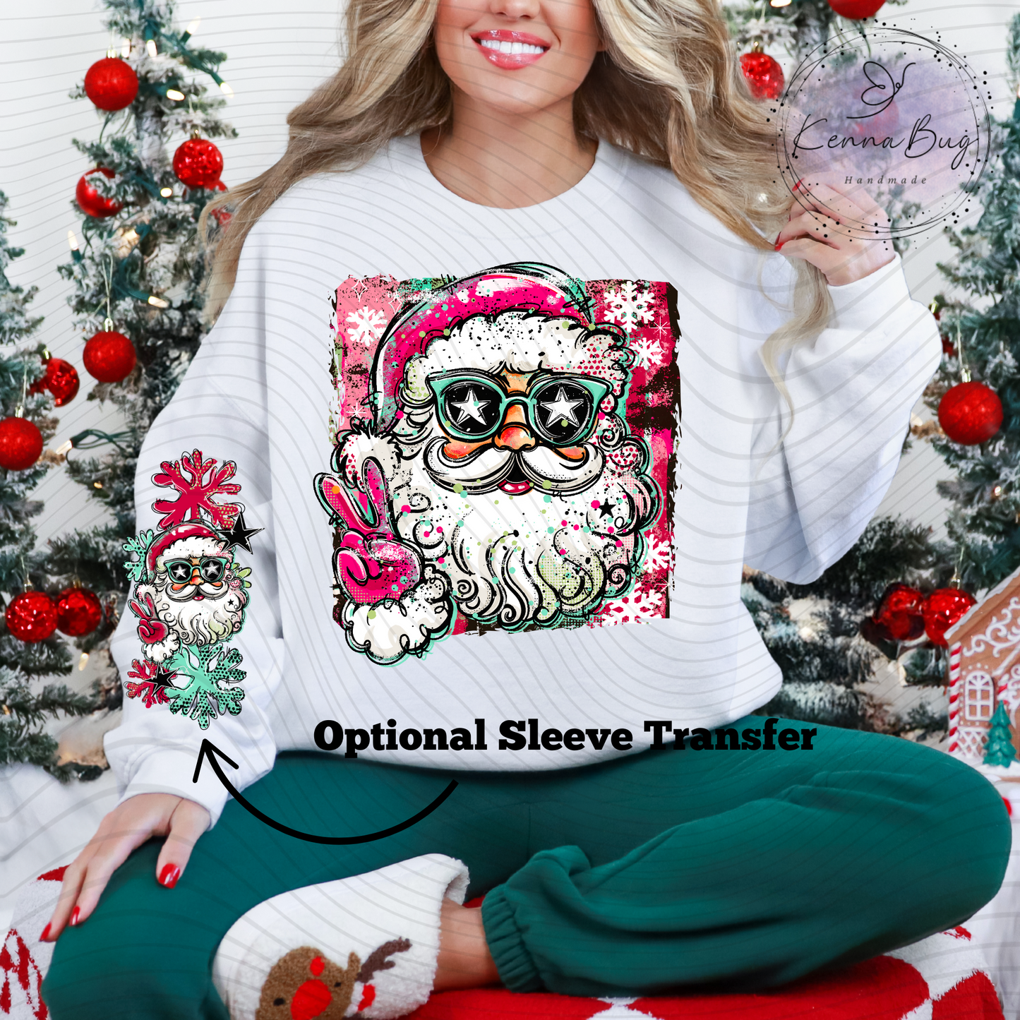 Santa Claus Doodle, Christmas, DTF Transfer, Ready to Press, Shirt Transfer, Heat Transfer, Direct to film Transfer