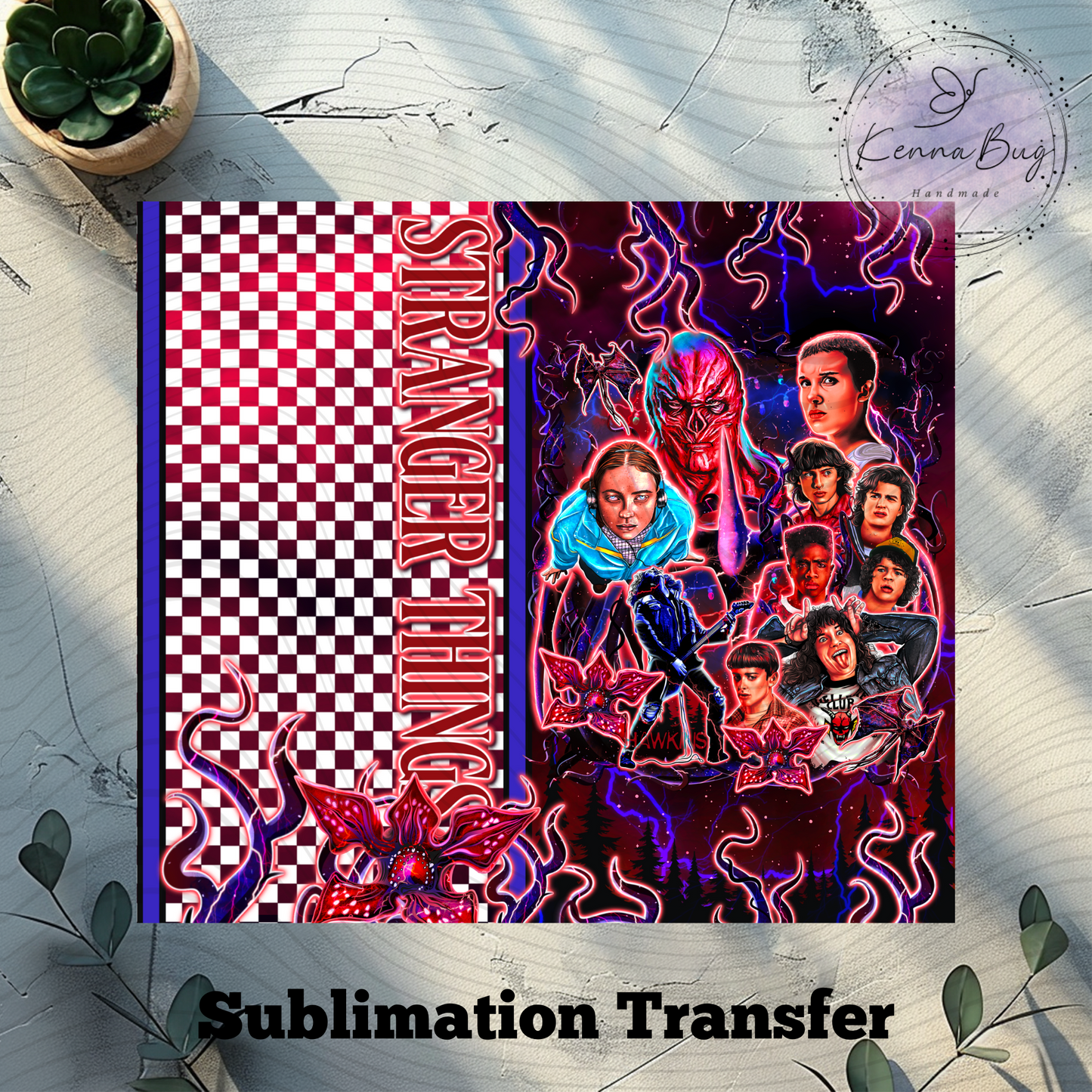 Stranger Friends, Sublimation Tumbler Transfer, 20 oz Tumbler Wrap, Ready to press, Heat Transfer, Sublimation Cup Wrap