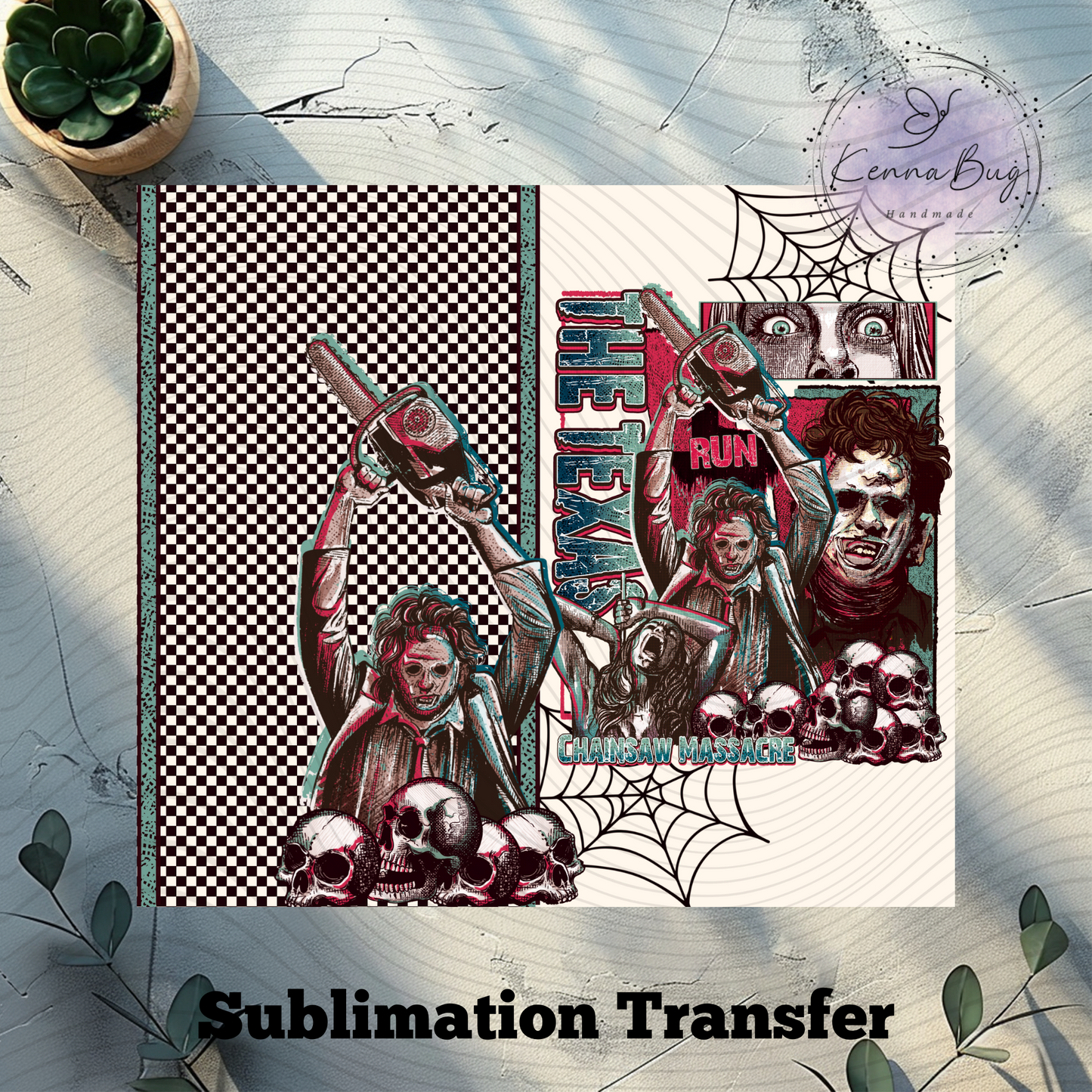 Texas Chainsaw, Horror Movie, Sublimation Tumbler Transfer, 20 oz Tumbler Wrap, Ready to press, Heat Transfer, Sublimation Cup Wrap