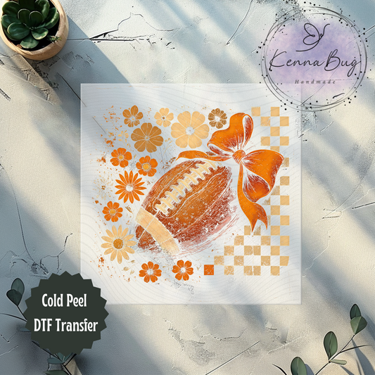 Fall, Football, Retro, Floral, DTF Transfer, Ready to Press, Shirt Transfer, Heat Transfer, Direct to film Transfer