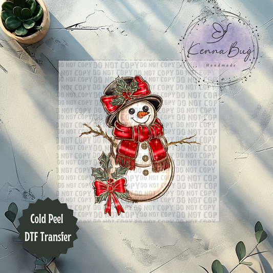 Holiday Snowman, Christmas, Winter, DTF Transfer, Ready to Press, Shirt Transfer, Heat Transfer, Direct to film Transfer