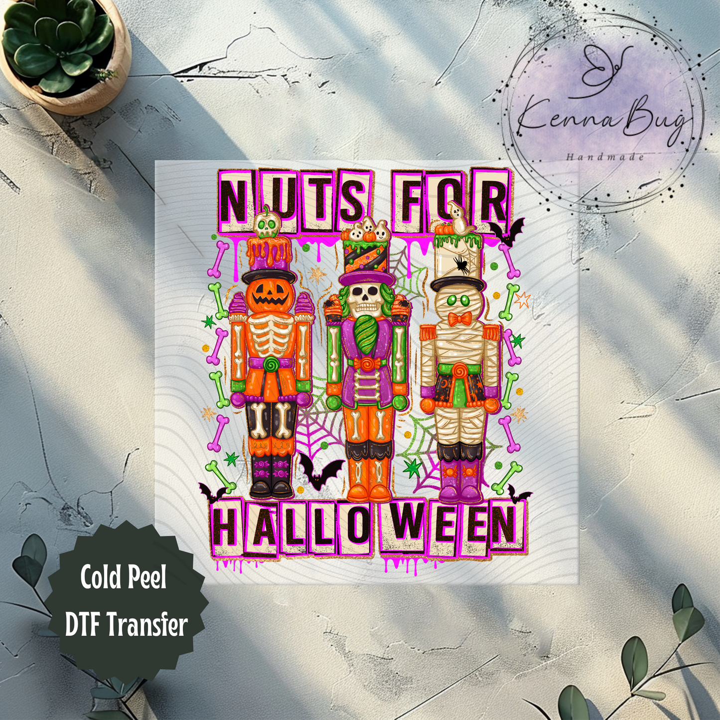 Nuts for Halloween, Halloween Nutcracker, DTF Transfer, Ready to Press, Shirt Transfer, Heat Transfer, Direct to film Transfer