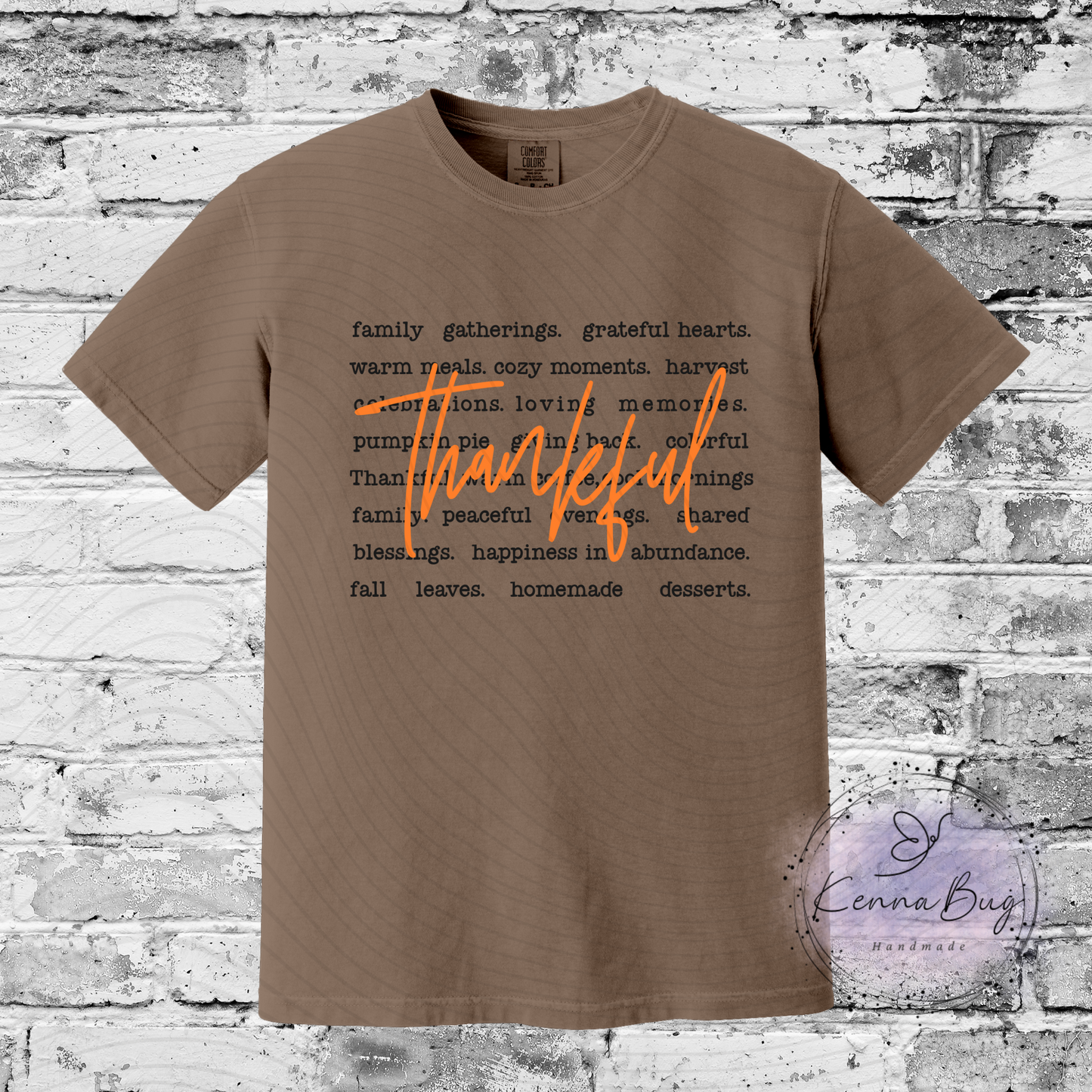 Thankful, Fall Words, Family, Custom T-Shirt, Pick your Color, Graphic Tee, Comfort Colors 1717