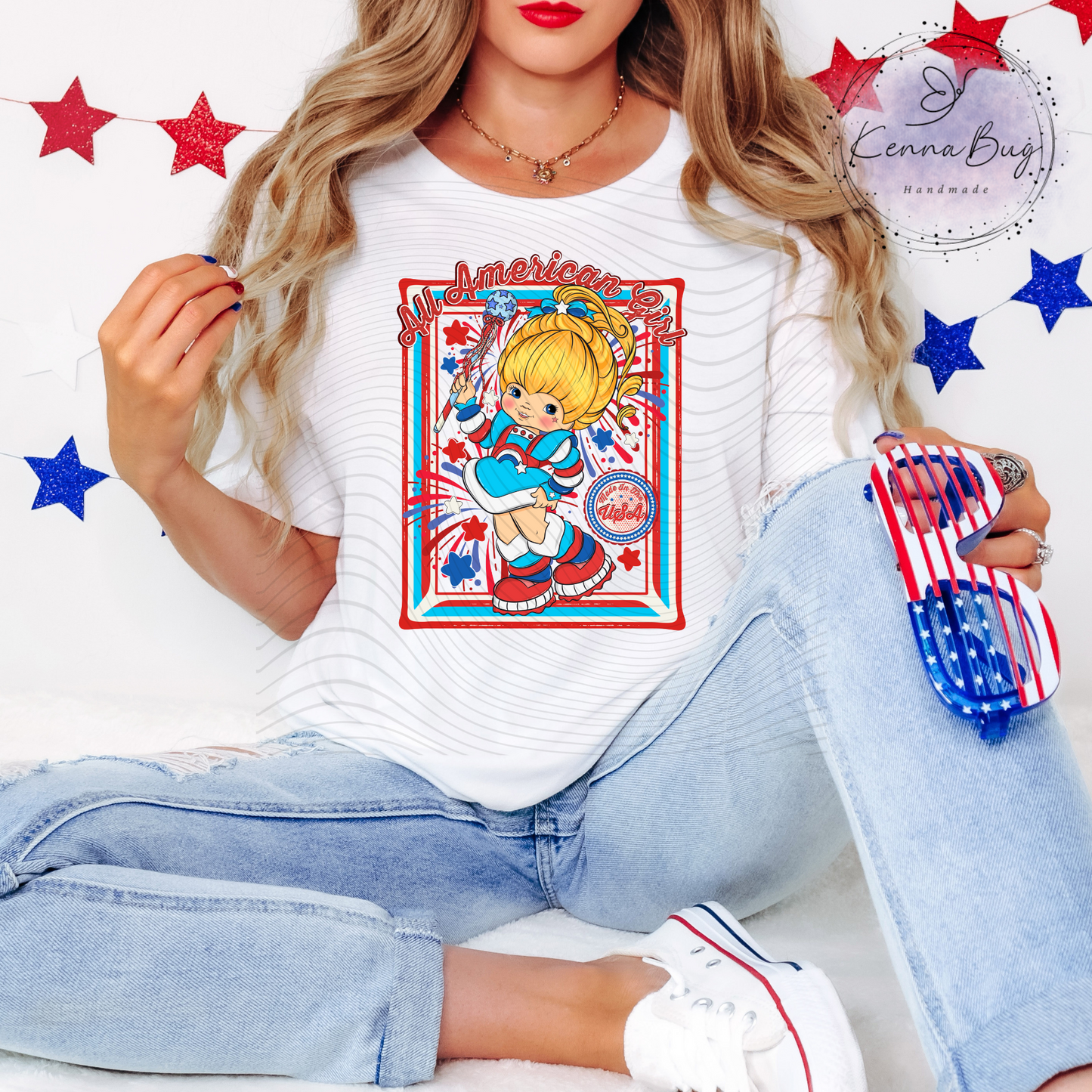 All American Girl. Brite Girl, 4th Of July, DTF Transfer, Ready to Press, Shirt Transfer, Heat Transfer, Direct to film Transfer