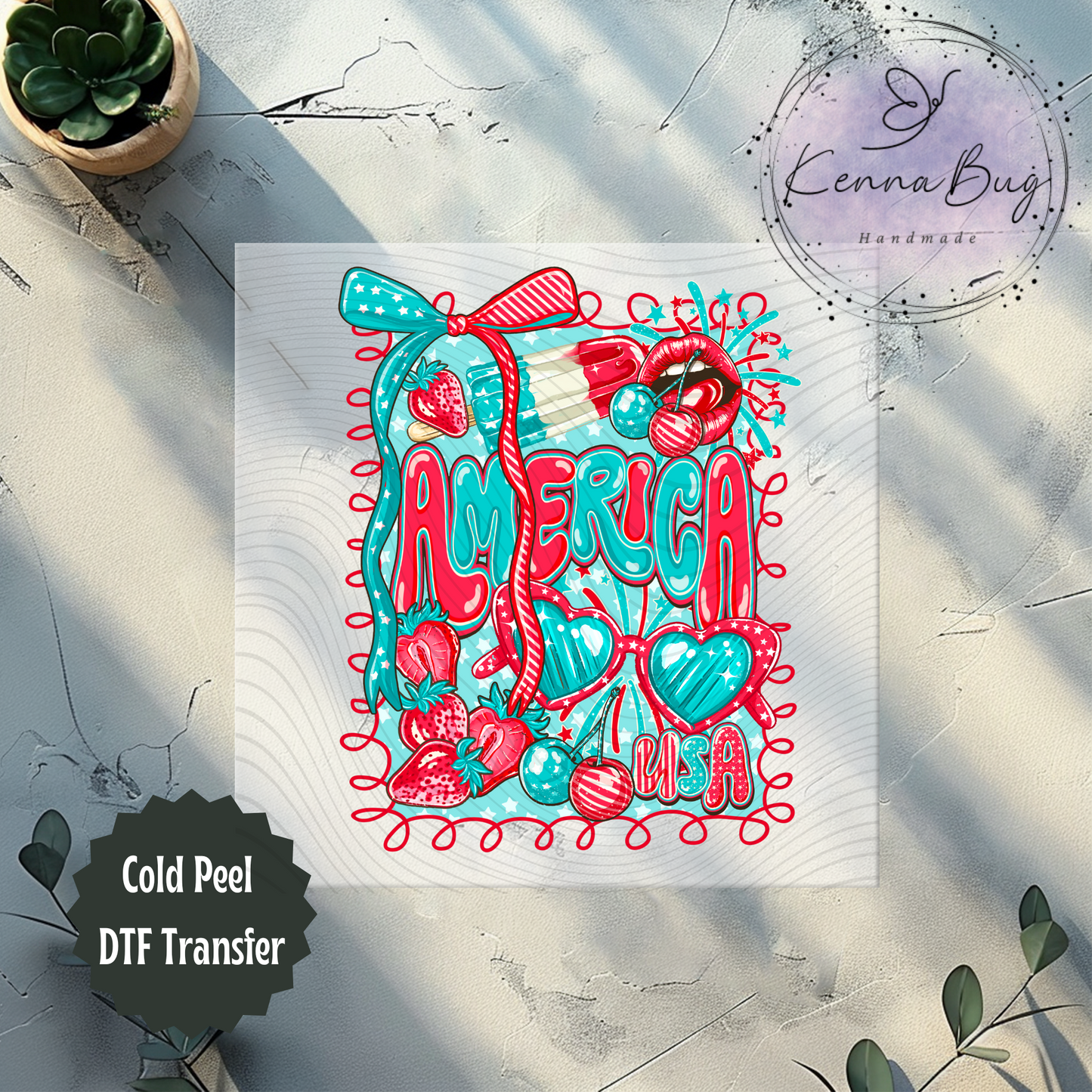 America, USA, Bomb Pop, Retro, 4th of July,  DTF Transfer, Ready to Press, Shirt Transfer, Heat Transfer, Direct to film Transfer