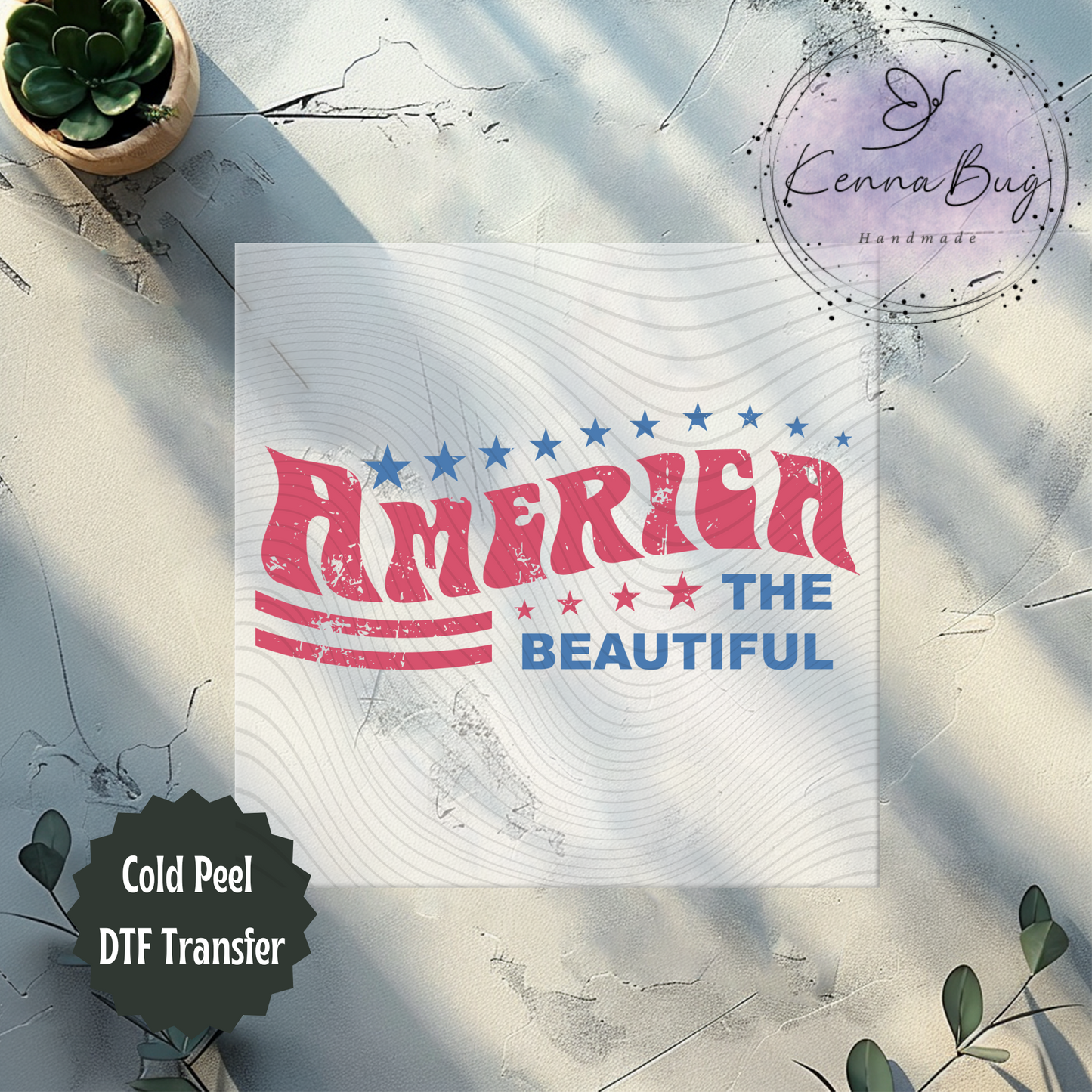 America, The Beautiful, Retro Look, 4th Of July, Patriotic, DTF Transfer, Ready to Press, Shirt Transfer, Heat Transfer, Direct to film Transfer