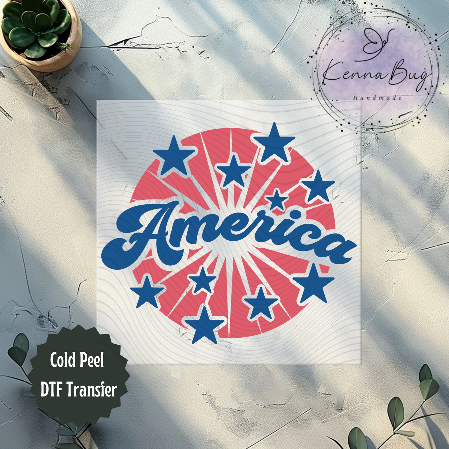 America, Burst, Firework, Retro Look, 4th Of July, Patriotic, DTF Transfer, Ready to Press, Shirt Transfer, Heat Transfer, Direct to film Transfer