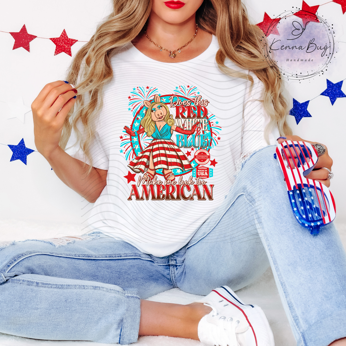 American Piggy, 4th Of July, DTF Transfer, Ready to Press, Shirt Transfer, Heat Transfer, Direct to film Transfer