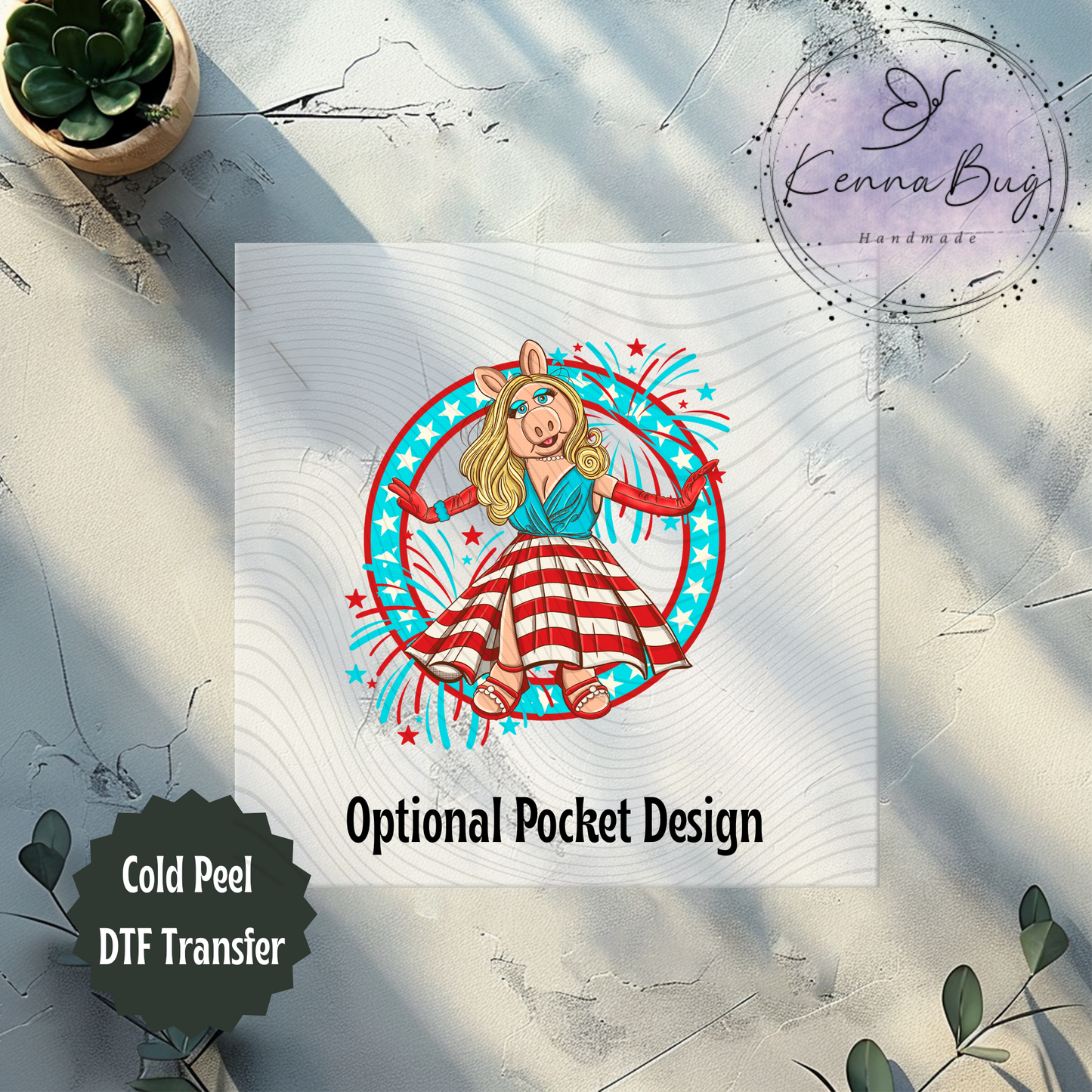 American Piggy, 4th Of July, DTF Transfer, Ready to Press, Shirt Transfer, Heat Transfer, Direct to film Transfer