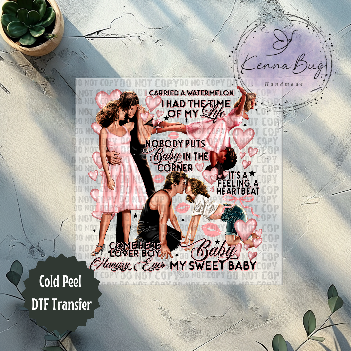 Baby & Johnny, Valentines Day, Dancing, DTF Transfer, Ready to Press, Shirt Transfer, Heat Transfer, Direct to film Transfer