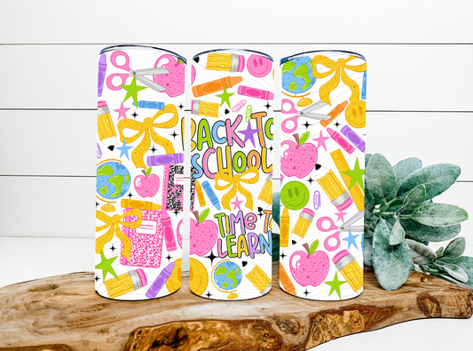 Back to School, Teacher, Sublimation Tumbler Transfer, 20 oz Tumbler Wrap, Ready to press, Heat Transfer, Sublimation Cup Wrap