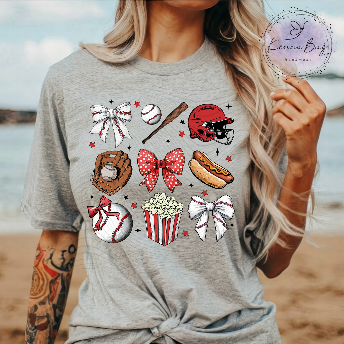 Baseball Coquette, Sports, Baseballs, Bows, Popcorn, Hotdog, DTF Transfer, Ready to Press, Shirt Transfer, Heat Transfer, Direct to film Transfer