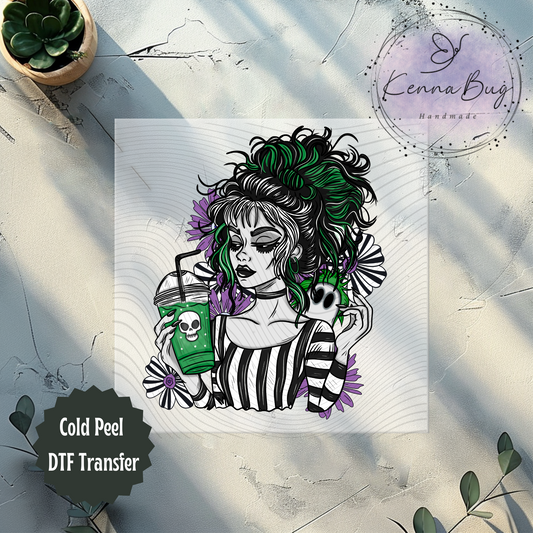 Beetle Girl, Halloween, Spooky, DTF Transfer, Ready to Press, Shirt Transfer, Heat Transfer, Direct to film Transfer