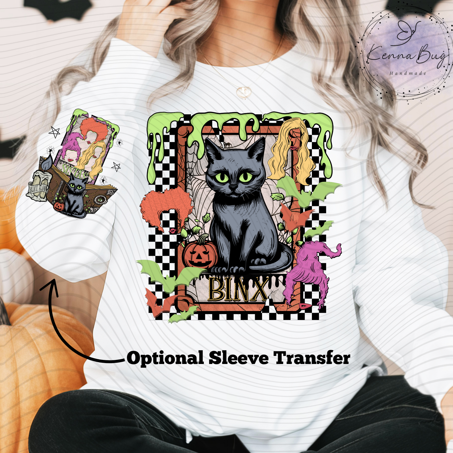Halloween Black Cat, Binx, Witches Cat, DTF Transfer, Ready to Press, Shirt Transfer, Heat Transfer, Direct to film Transfer