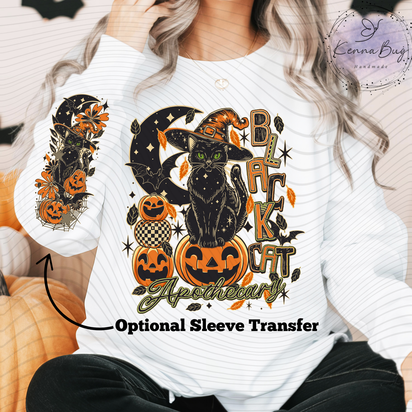 Black Cat Apothecary, Halloween, Pumpkins, DTF Transfer, Ready to Press, Shirt Transfer, Heat Transfer, Direct to film Transfer