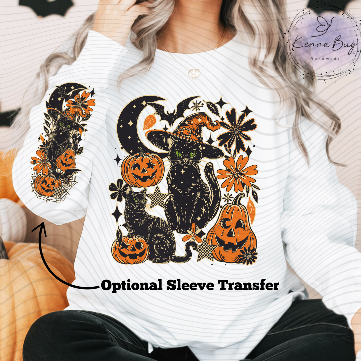 Black Cats, Halloween, Pumpkins, DTF Transfer, Ready to Press, Shirt Transfer, Heat Transfer, Direct to film Transfer