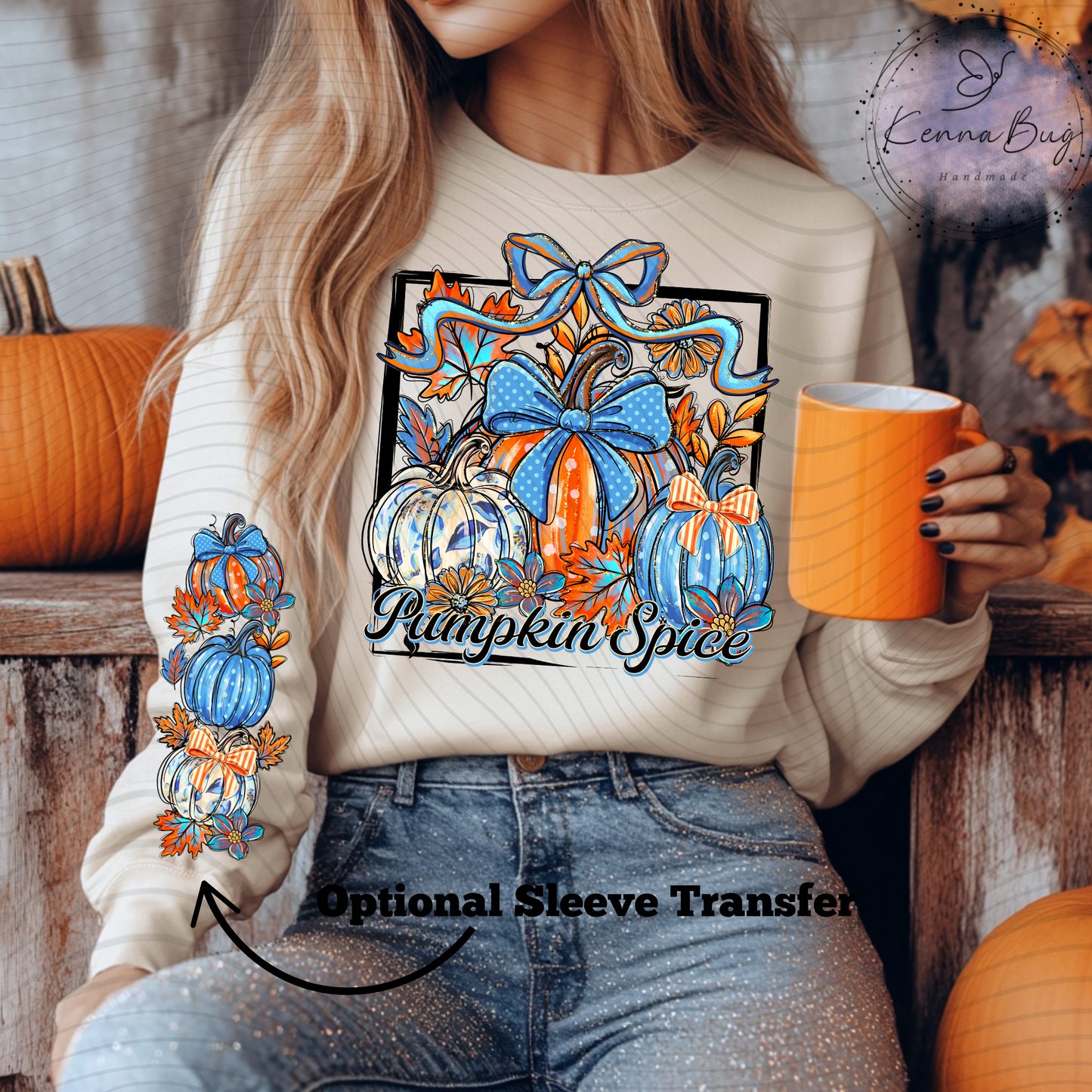 Blue Pumpkin Spice, Fall, DTF Transfer, Ready to Press, Shirt Transfer, Heat Transfer, Direct to film Transfer