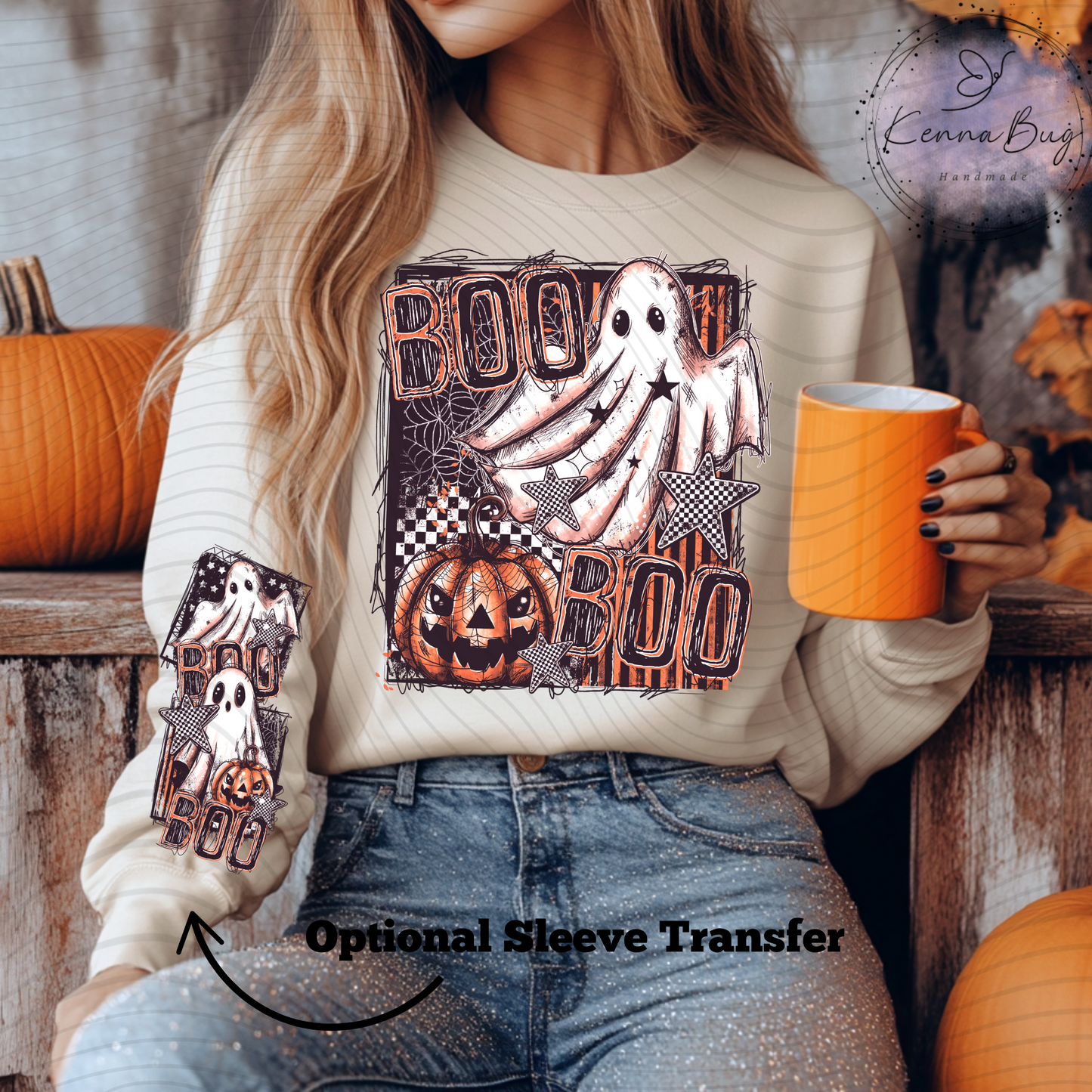 Checkered Boo, Spider Web, Ghost, Halloween, Pumpkins, Light, DTF Transfer, Ready to Press, Shirt Transfer, Heat Transfer, Direct to film Transfer