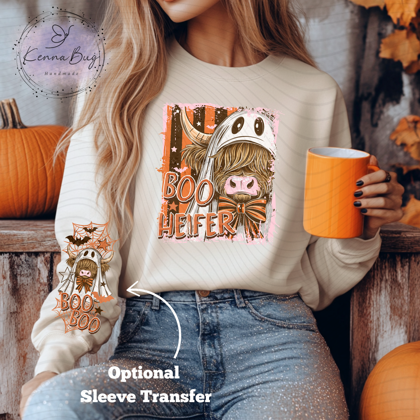Boo Heifer, Highland Cow, Halloween, DTF Transfer, Ready to Press, Shirt Transfer, Heat Transfer, Direct to film Transfer