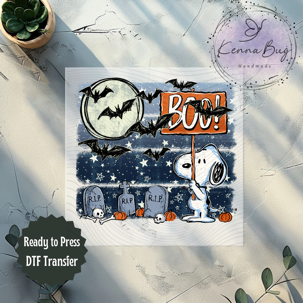 Boo Snoopy, Halloween, DTF Transfer, Ready to Press, Shirt Transfer, Heat Transfer, Direct to film Transfer
