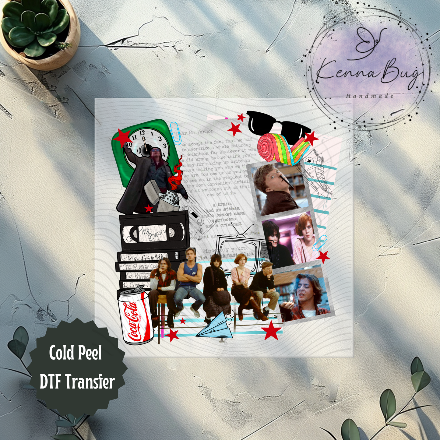 Classic 80's Movie, Breakfast Club, Movie Collage, DTF Transfer, Ready to Press, Shirt Transfer, Heat Transfer, Direct to film Transfer