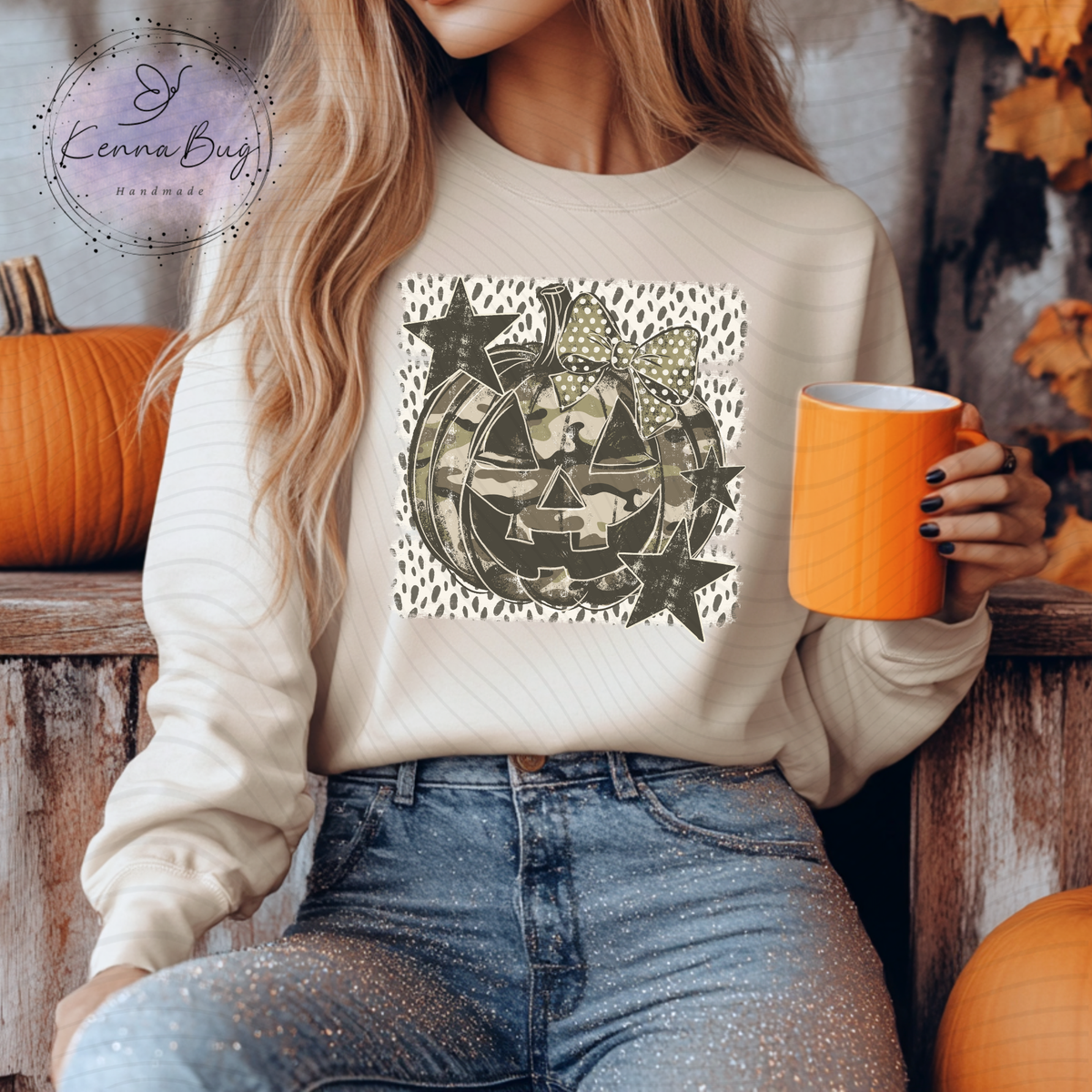 Camouflage Jack O Lantern, Pumpkin, Halloween, DTF Transfer, Ready to Press, Shirt Transfer, Heat Transfer, Direct to film Transfer