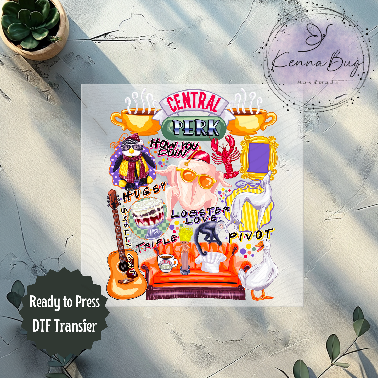 Central Perk, 90's Sitcom, DTF Transfer, Ready to Press, Shirt Transfer, Heat Transfer, Direct to film Transfer