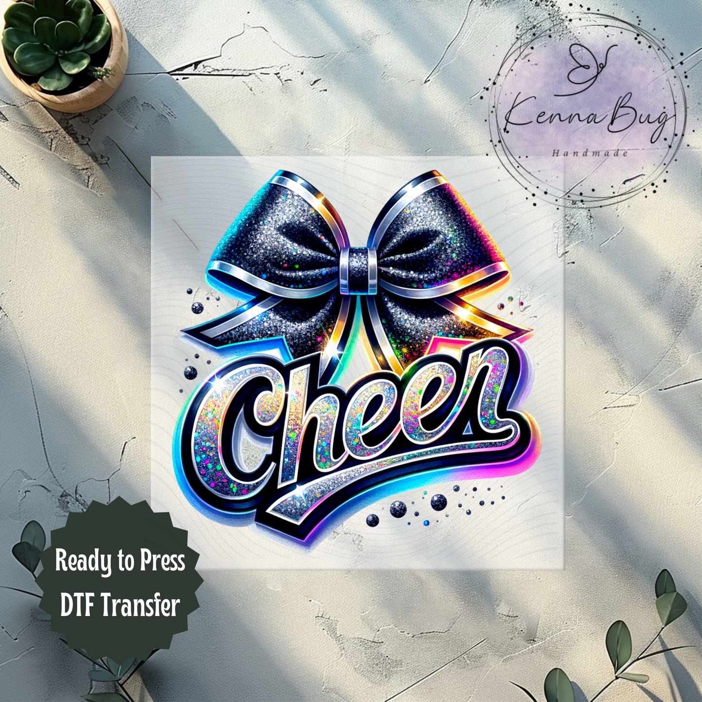 Cheer, Cheer Bow, Cheerleading, DTF Transfer, Ready to Press, Shirt Transfer, Heat Transfer, Direct to film Transfer