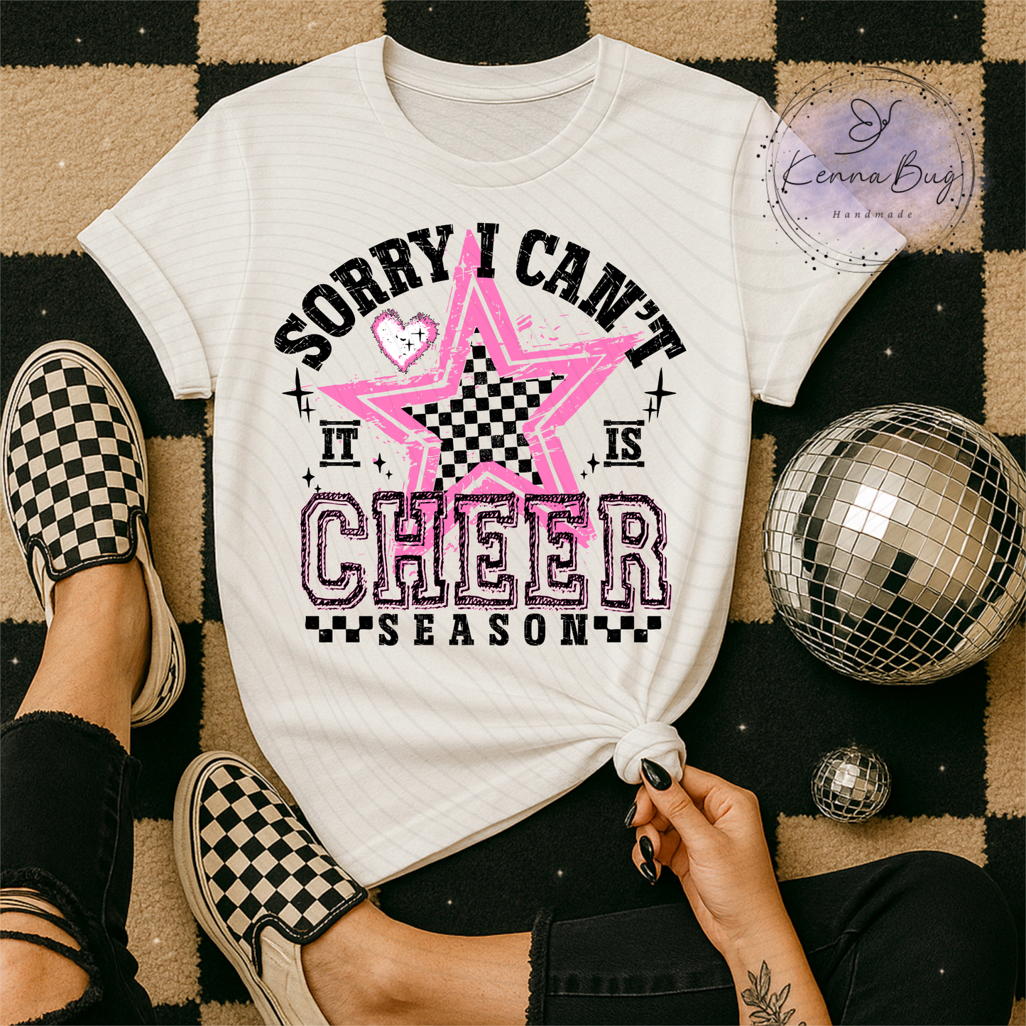 Sorry I Can't It Is Cheer Season, Pink, Black, DTF Transfer, Ready to Press, Shirt Transfer, Heat Transfer, Direct to film Transfer