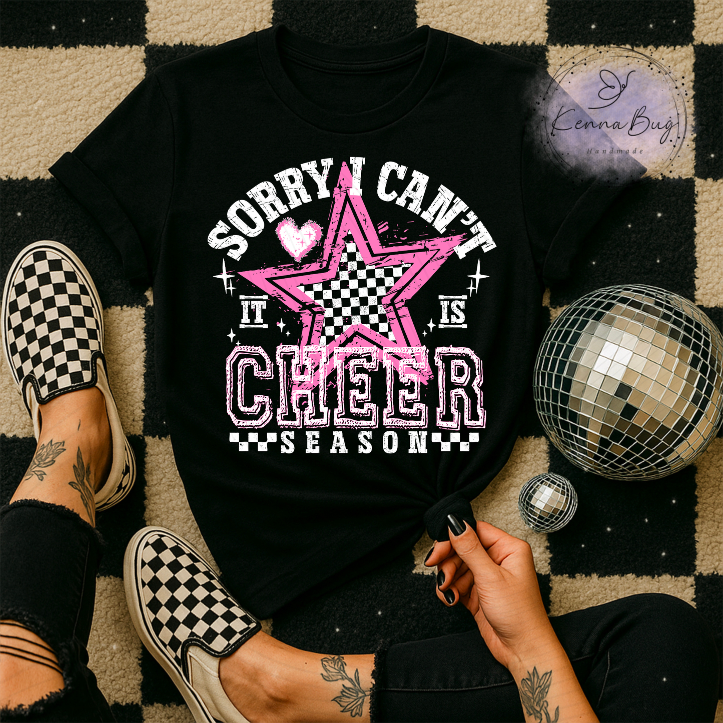 Sorry I Can't It Is Cheer Season, Pink, White, DTF Transfer, Ready to Press, Shirt Transfer, Heat Transfer, Direct to film Transfer