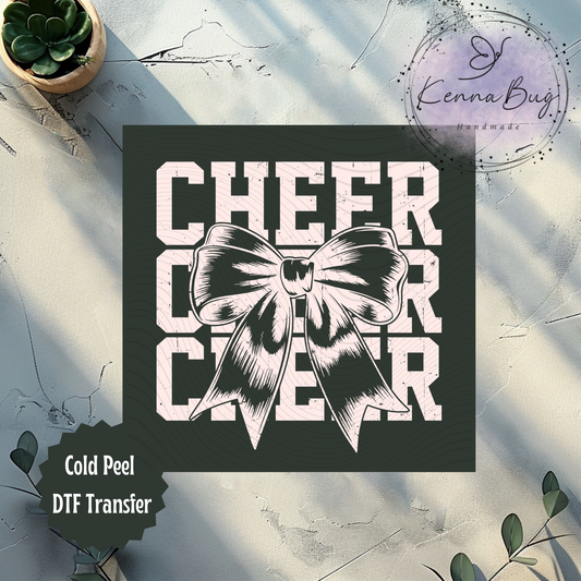 Cheer, Cheerleading, Bow, DTF Transfer, Ready to Press, Shirt Transfer, Heat Transfer, Direct to film Transfer