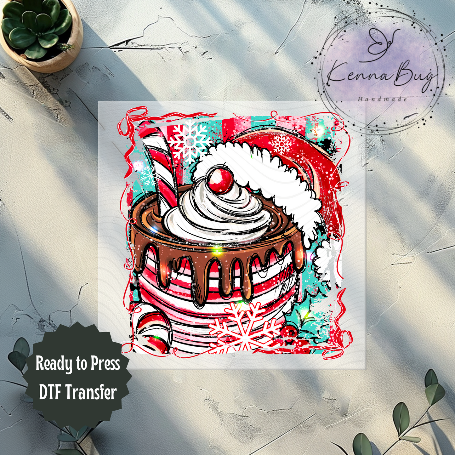 Christmas Hot Chocolate, Hot Cocoa, DTF Transfer, Ready to Press, Shirt Transfer, Heat Transfer, Direct to film Transfer