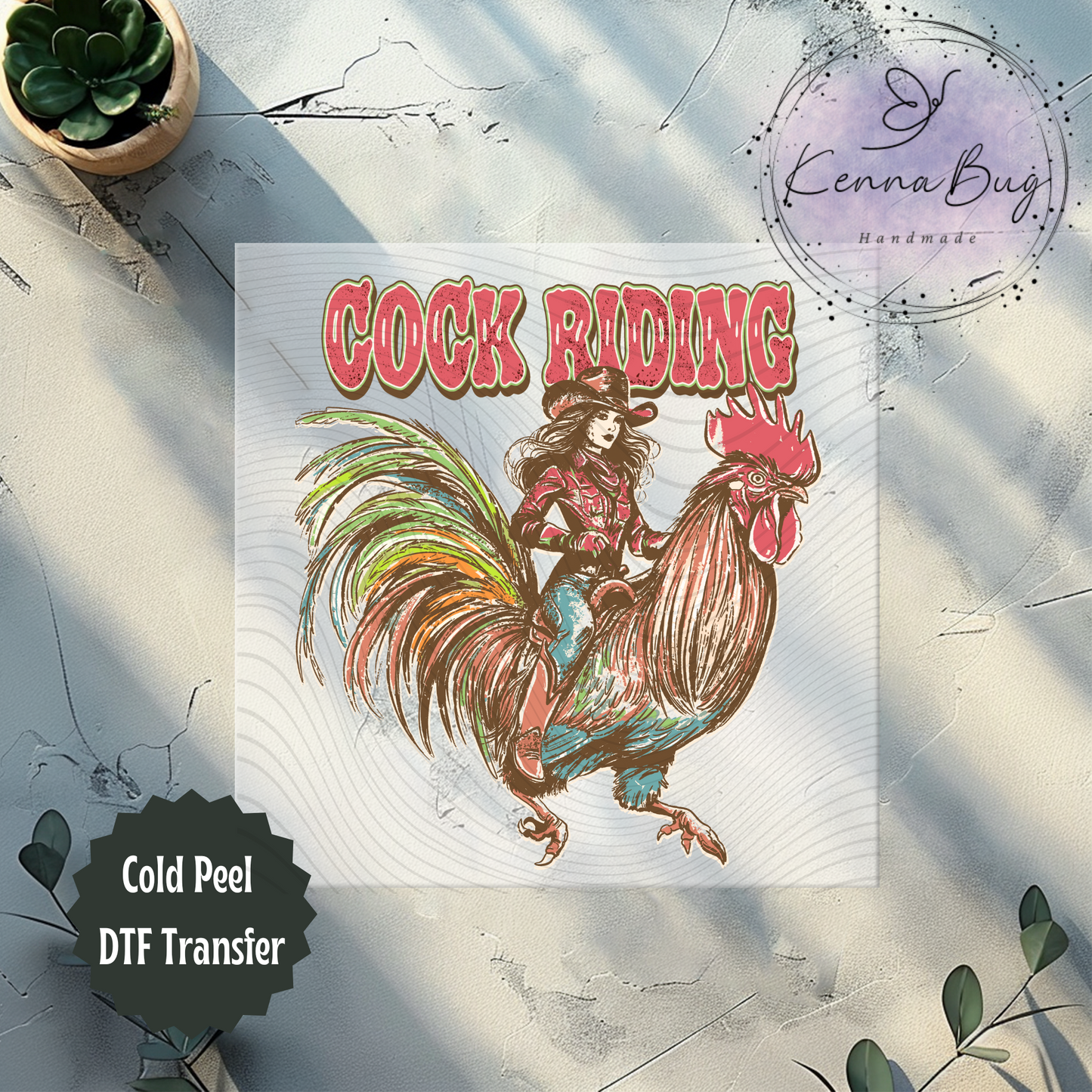 Cock Riding, Rooster, Western, Humor, Funny, DTF Transfer, Ready to Press, Shirt Transfer, Heat Transfer, Direct to film Transfer