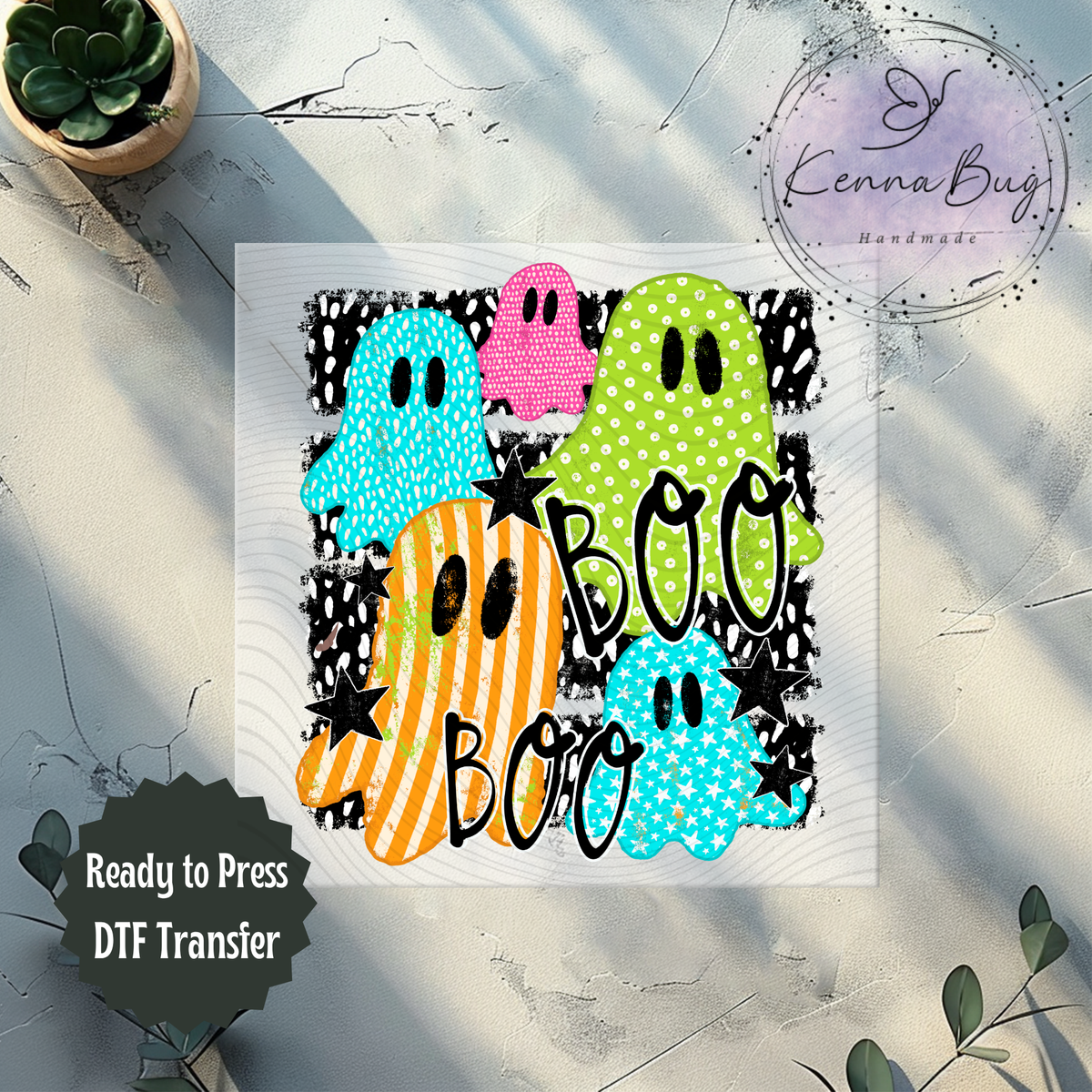 Colorful Ghosts, Halloween, DTF Transfer, Ready to Press, Shirt Transfer, Heat Transfer, Direct to film Transfer