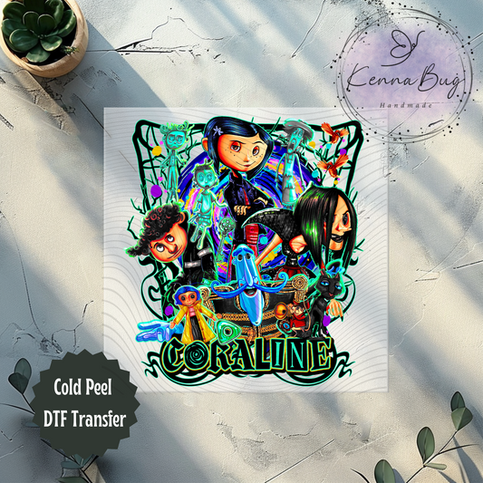 Button Eyes, Other Mother, Spider Web, Ghost Children, DTF Transfer, Ready to Press, Shirt Transfer, Heat Transfer, Direct to film Transfer