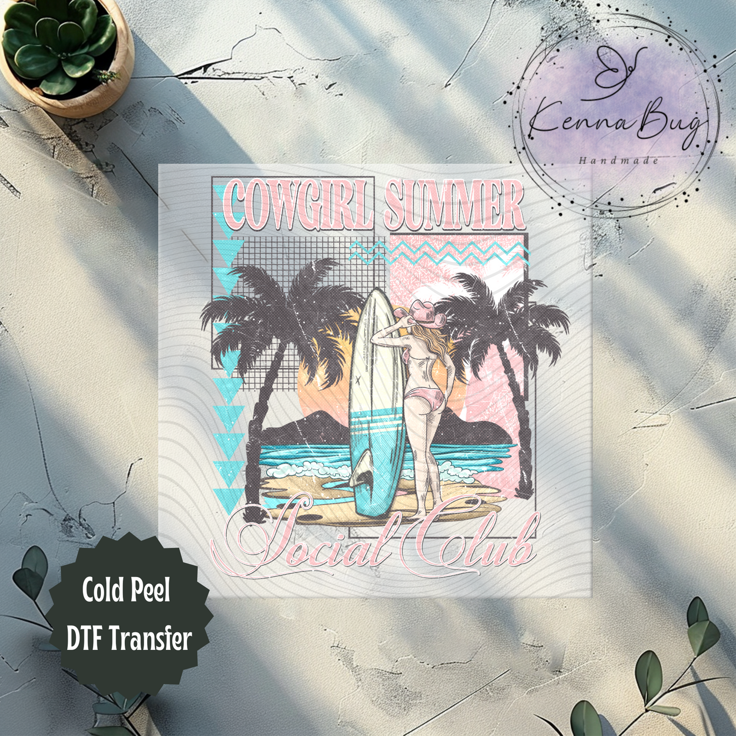 Cowgirl Summer, Social Club, Beach, DTF Transfer, Ready to Press, Shirt Transfer, Heat Transfer, Direct to film Transfer