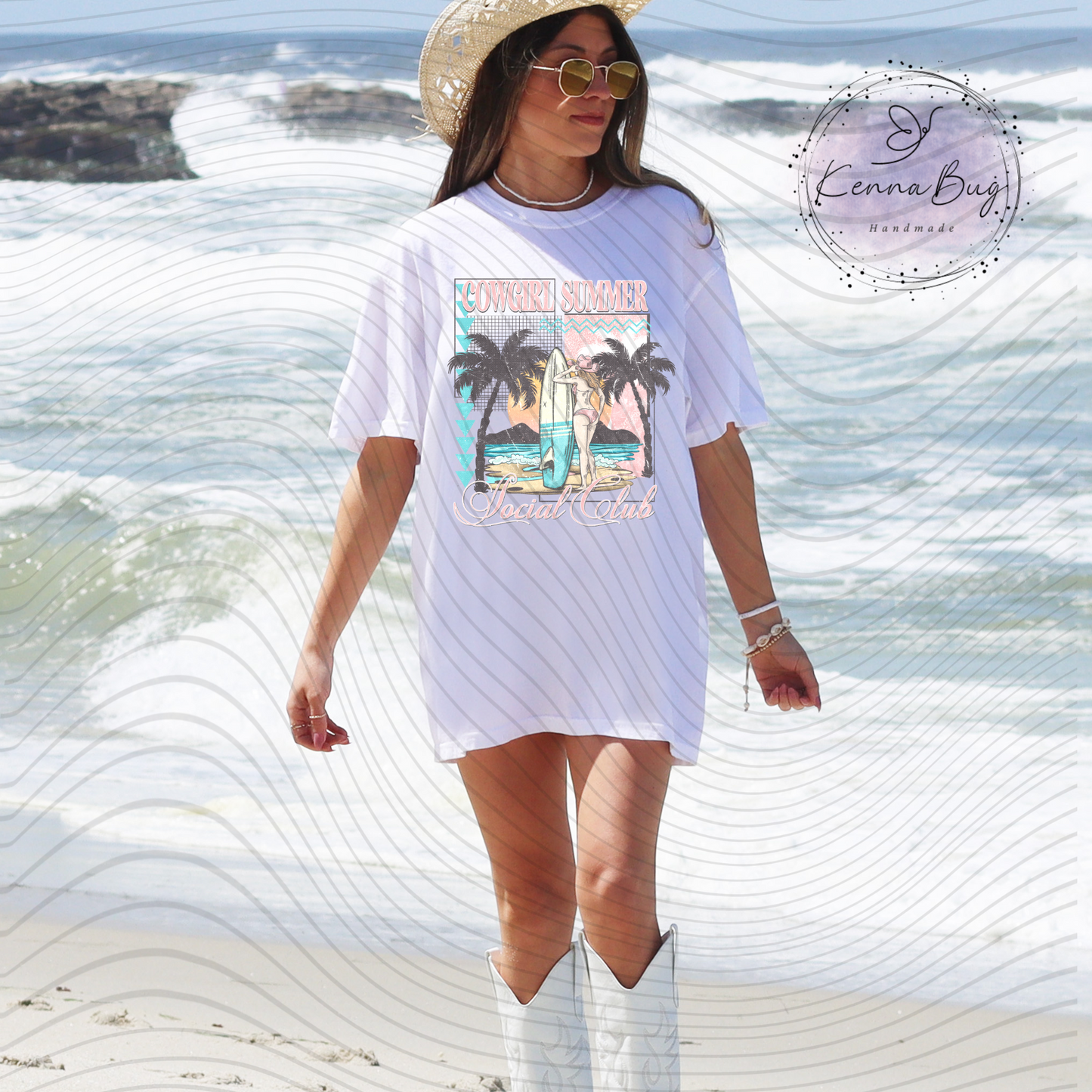 Cowgirl Summer, Social Club, Beach, DTF Transfer, Ready to Press, Shirt Transfer, Heat Transfer, Direct to film Transfer