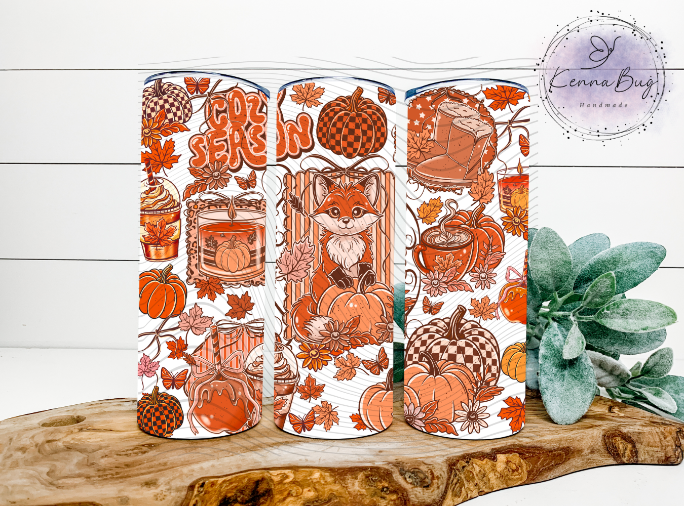 Cozy Season, Fall Fox, Pumpkins, Sublimation Tumbler Transfer, 20 oz Tumbler Wrap, Ready to press, Heat Transfer, Sublimation Cup Wrap