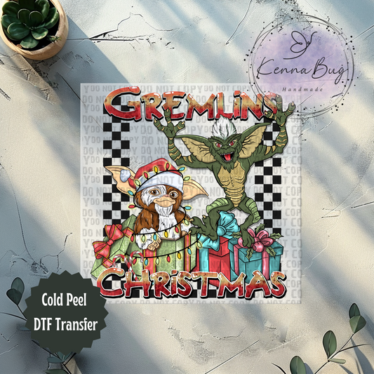 Gremlin Christmas, DTF Transfer, Ready to Press, Shirt Transfer, Heat Transfer, Direct to film Transfer